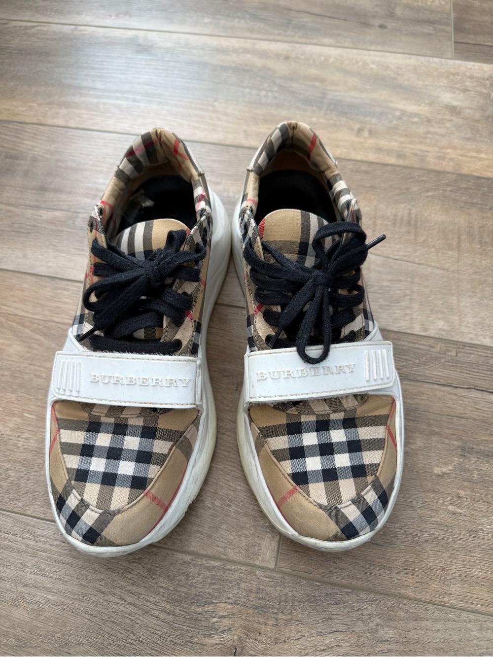 Burberry Plaid Sneakers, Size 10 (40EU)